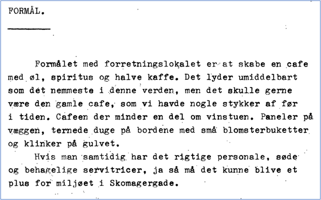 Formålsbeskrivelse fra 1974